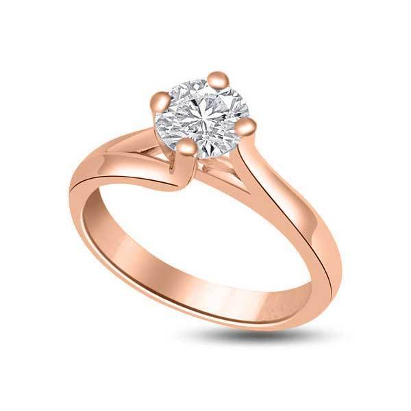 Solitär Ring Diamant  Roségold R254