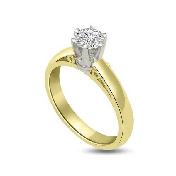 Solitär Ring Diamant  Gelbgold R289