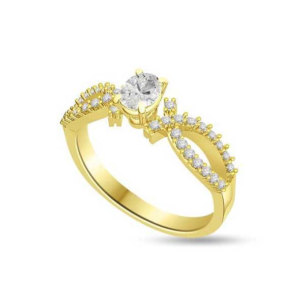 Solitär Ring Diamant  Gelbgold R284