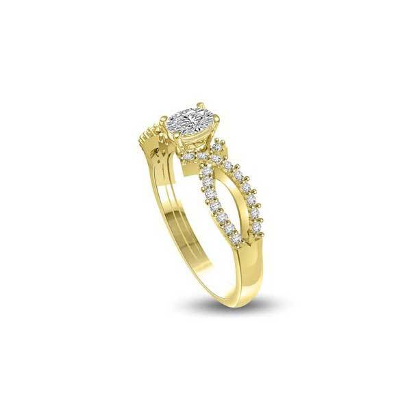 Solitär Ring Diamant  Gelbgold R284