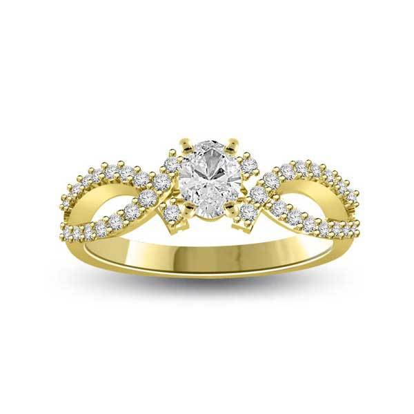 Solitär Ring Diamant  Gelbgold R284