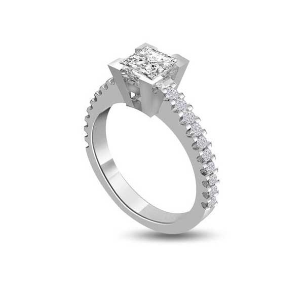 Solitär Ring   Diamant    Platin  R291