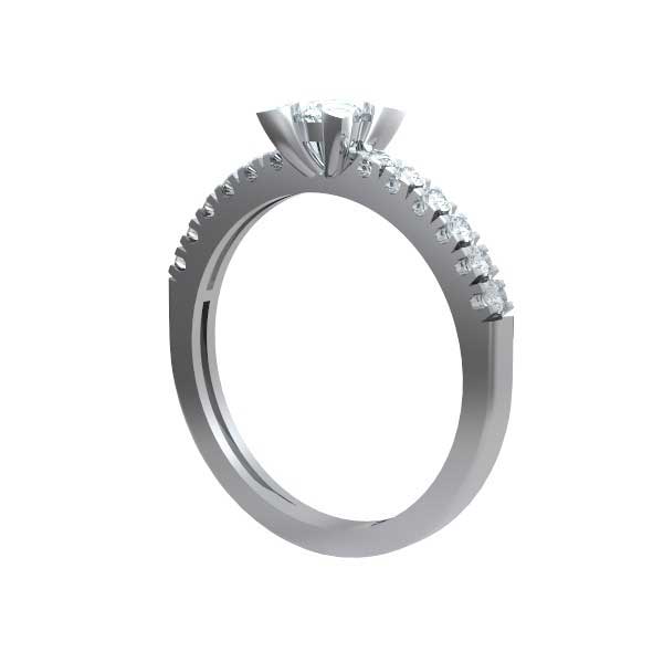 Solitär Ring   Diamant    Platin  R292