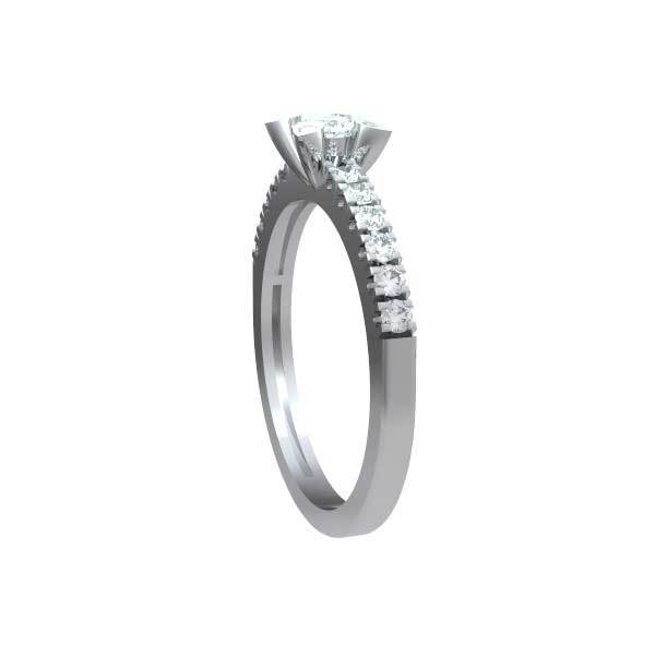 Solitär Ring   Diamant    Platin  R292